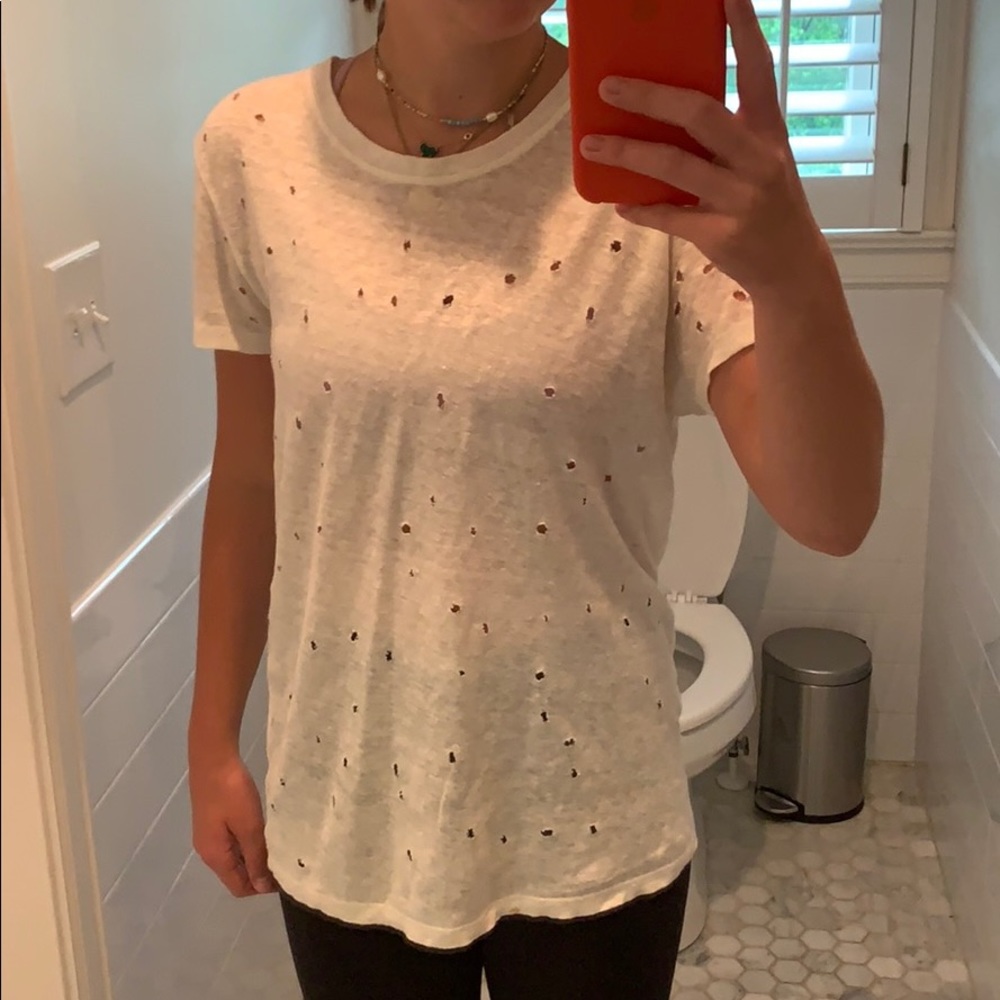 white shirt with holes